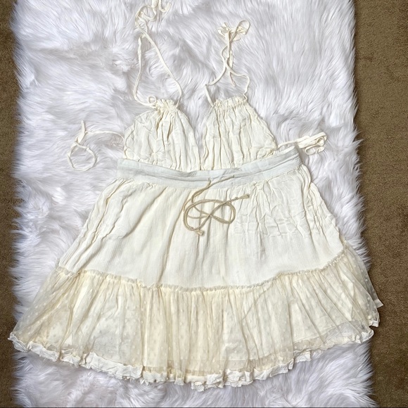 SOLD❗️Boho halter deep V neck Backless Tiered dres - Picture 4 of 8